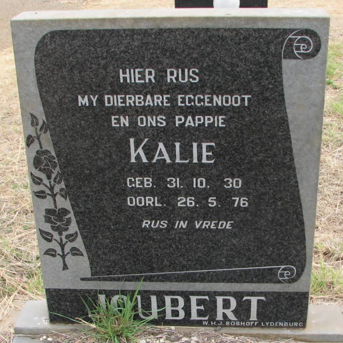 JOUBERT Kalie 1930-1976