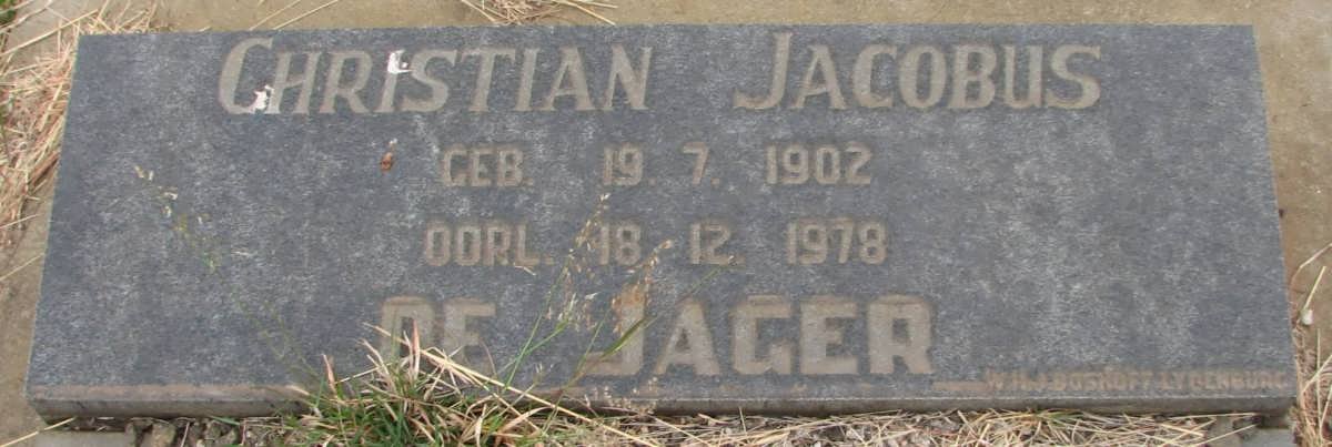 JAGER Christiaan Jacobus, de 1902-1978