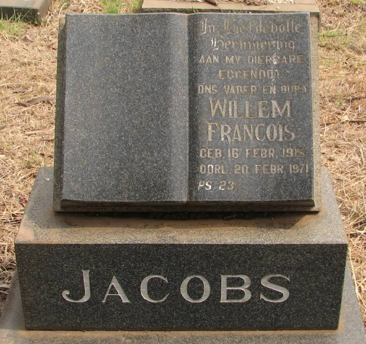 JACOBS Willem Francois 1915-1971