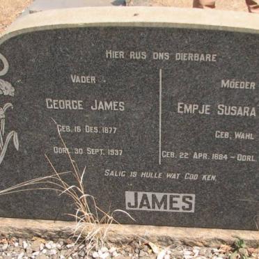 JAMES George 1877-1937 &amp; Empje Susara WAHL 1884-1957