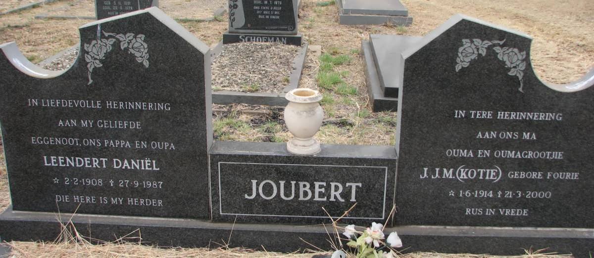 JOUBERT Leendert Daniel 1908-1987 &amp; J.J.M. FOURIE 1914-2000