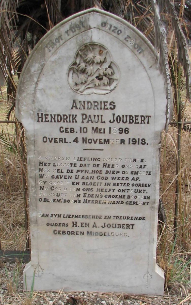 JOUBERT Andries Hendrik Paul 1896-1918