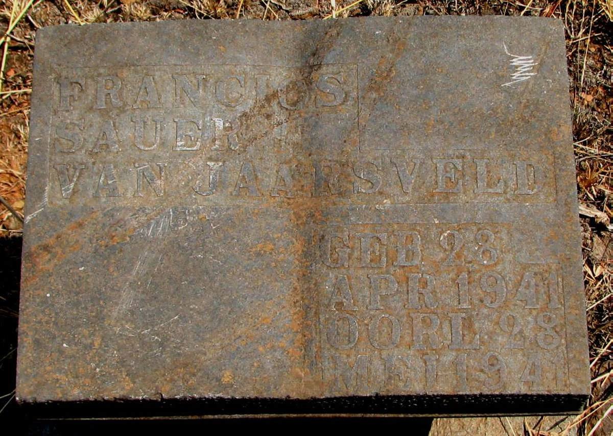 JAARSVELD Francios Sauer, van 1941-1941