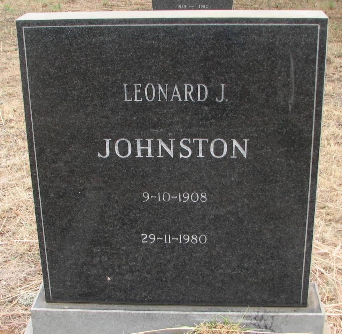 JOHNSTON Leonard J. 1908-1980