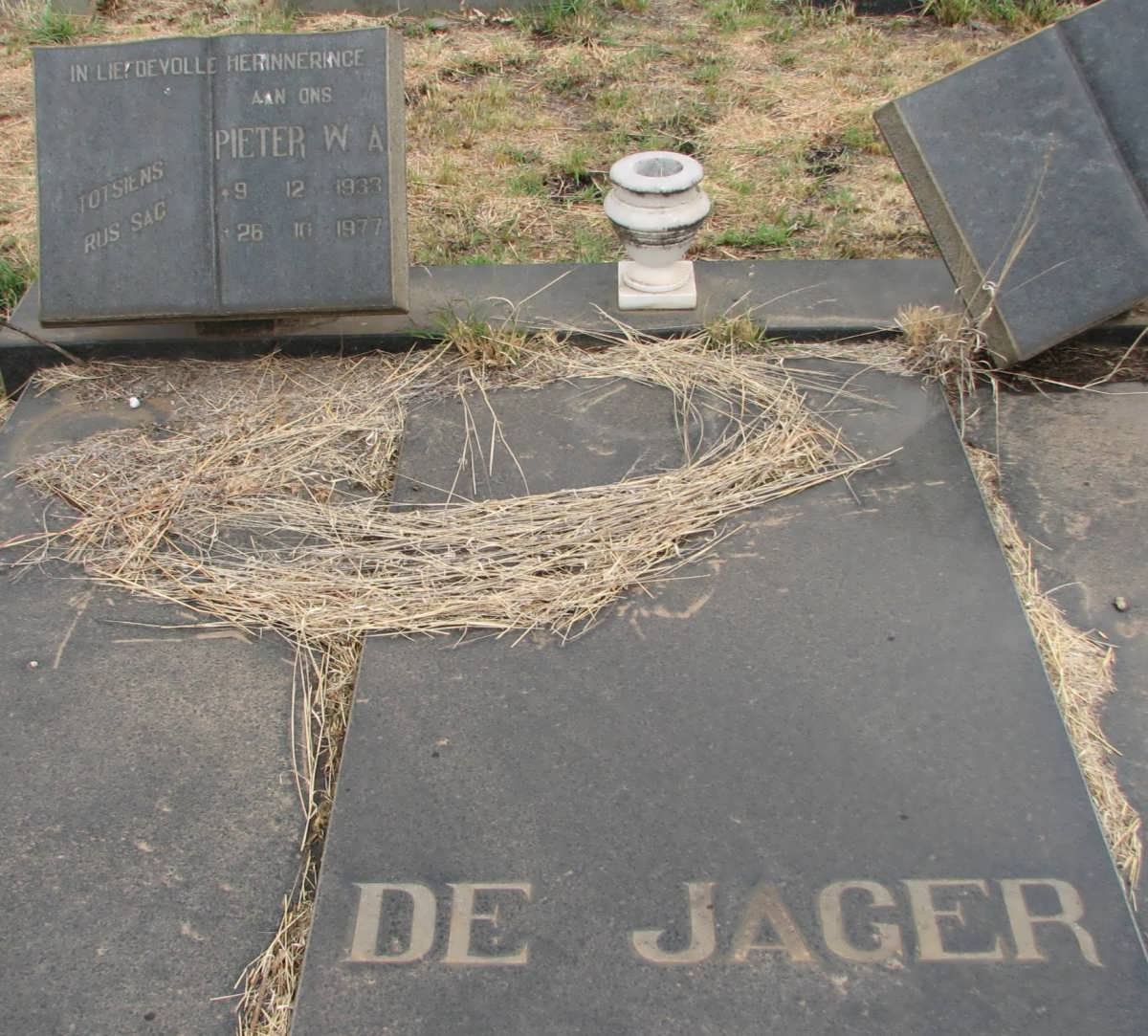 JAGER Pieter W.A,, de 1933-1977