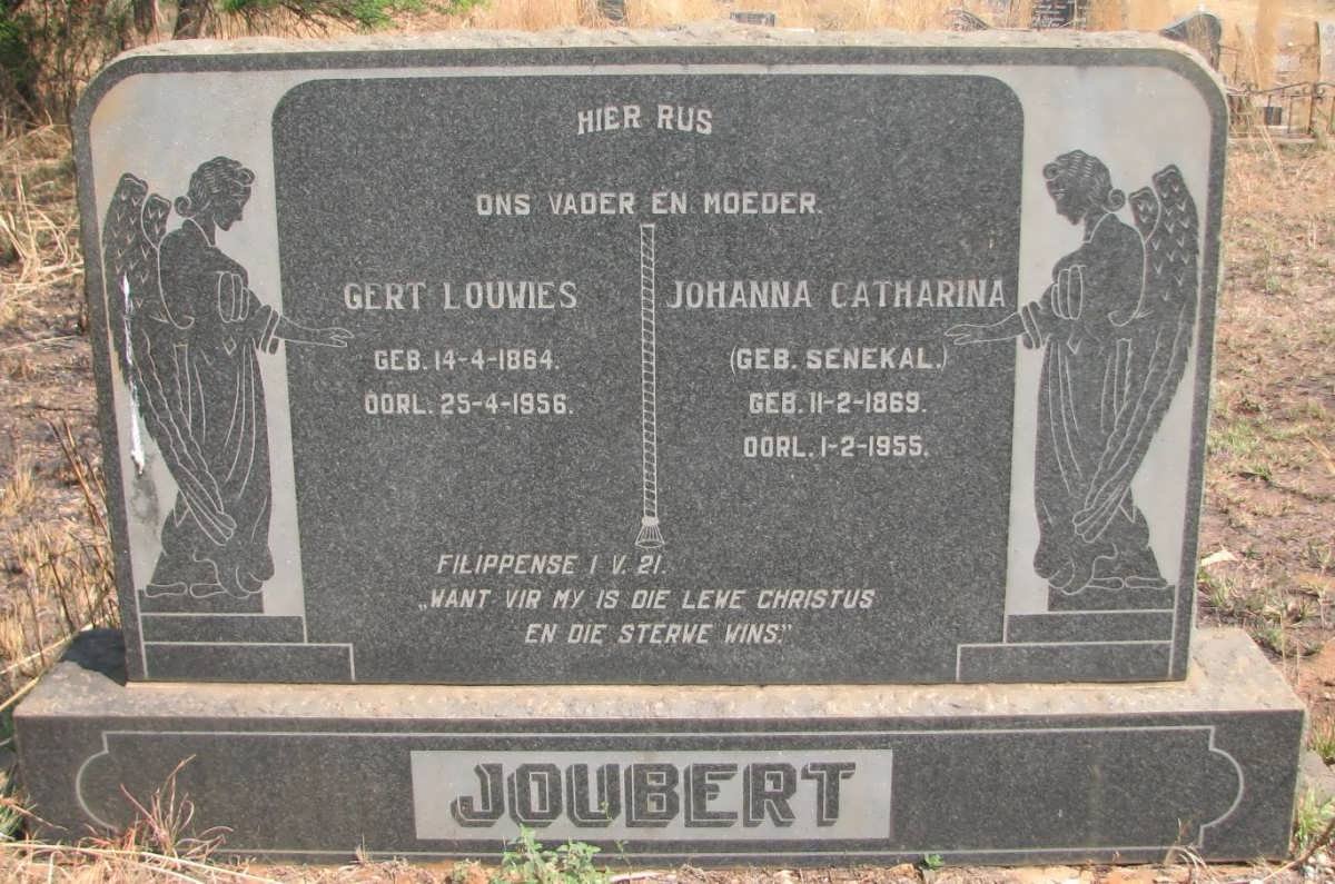 JOUBERT Gert Louwies 1864-1956 &amp; Johanna Catharina SENEKAL 1869-1955