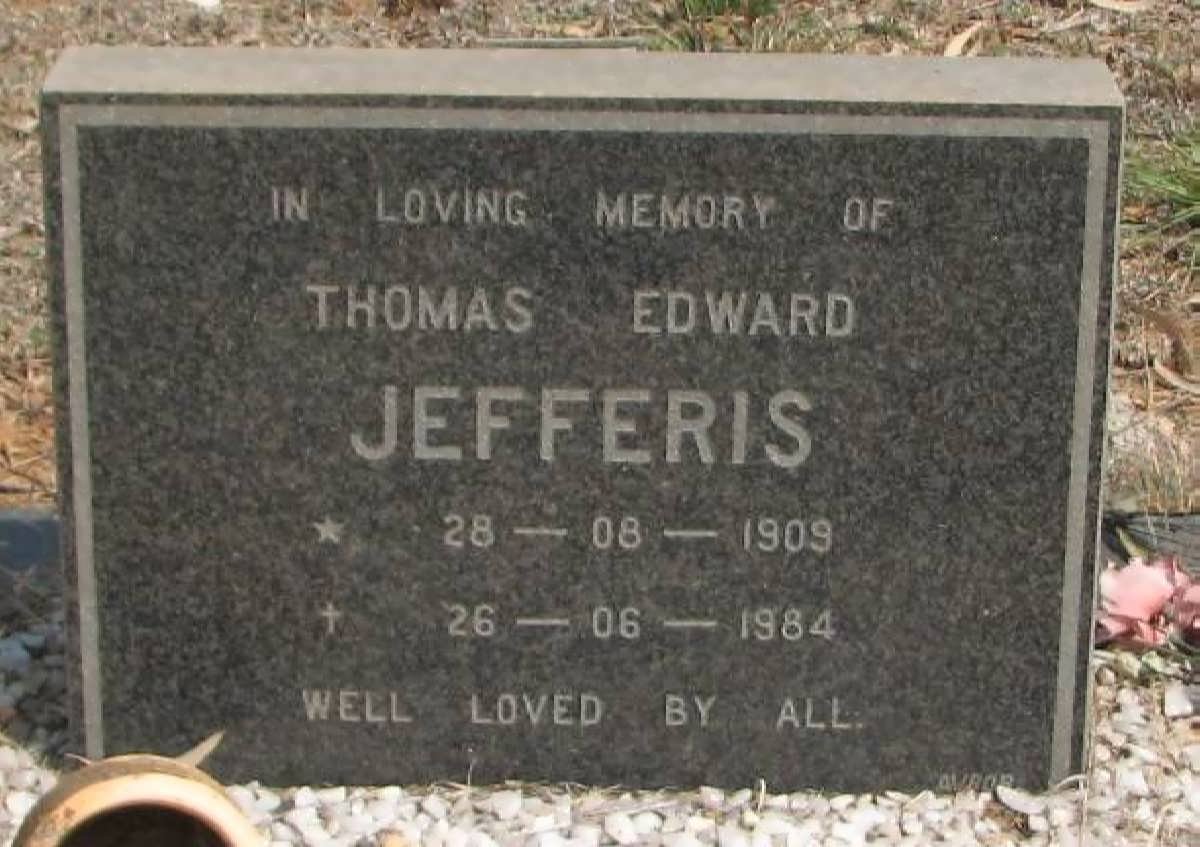 JEFFERIS Thomas Edward 1909-1984