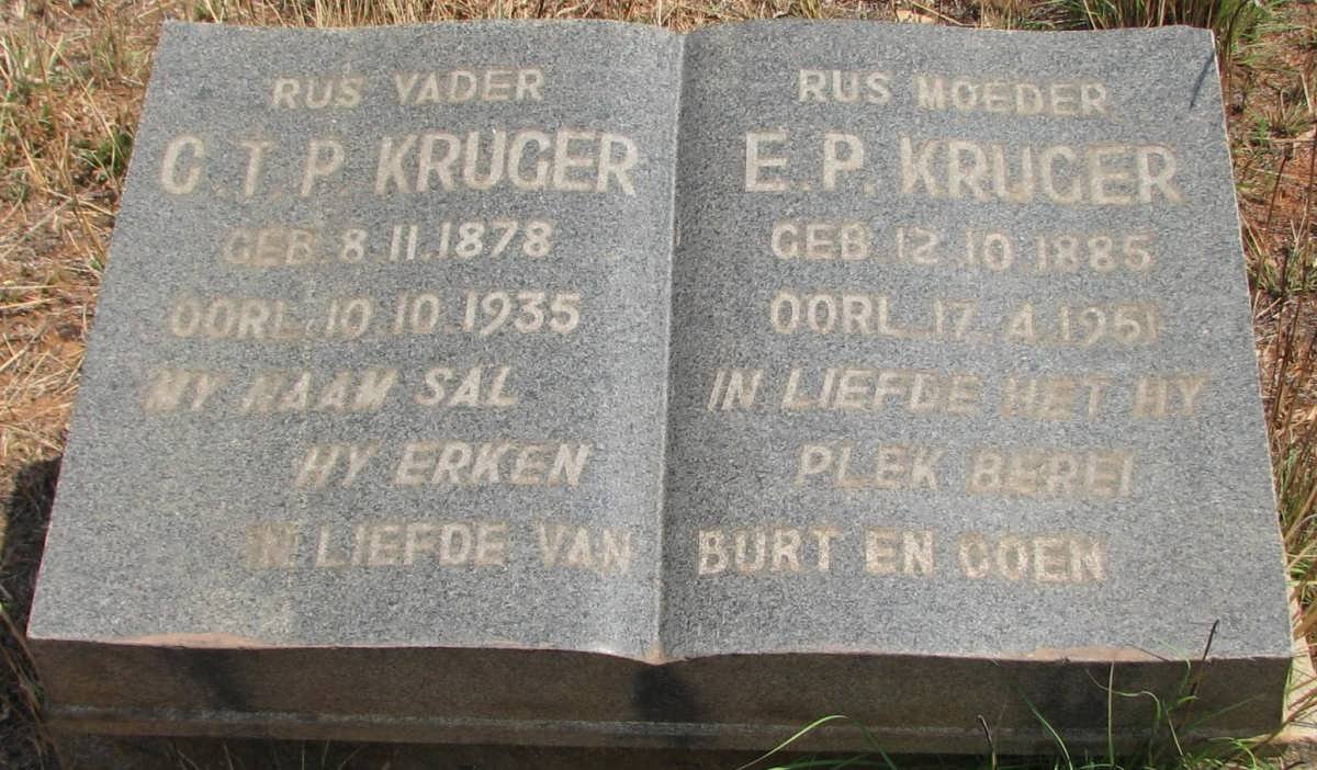 KRUGER C.T.P. 1878-1935 &amp; E.P. 1885-1961