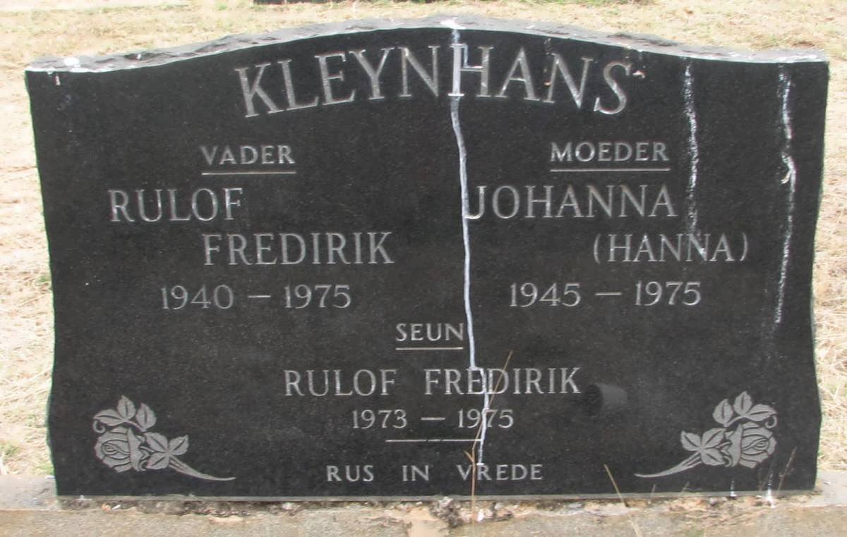 KLEYNHANS Rulof Fredirik 1940-1975 &amp; Johanna 1945-1975 :: KLEYNHANS Rulof Fredirik 1973-1975
