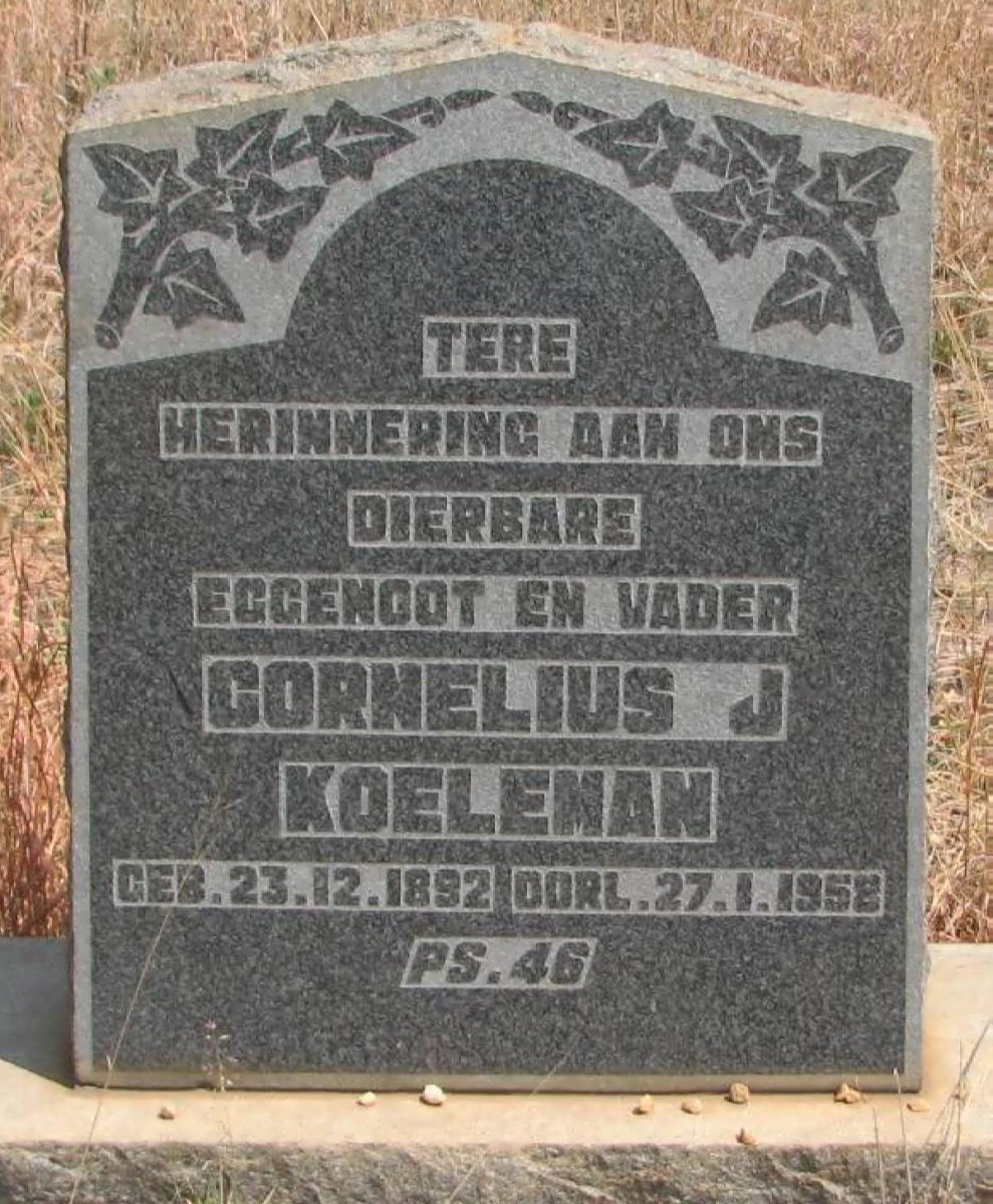 KOELEMAN Cornelius J. 1892-1958