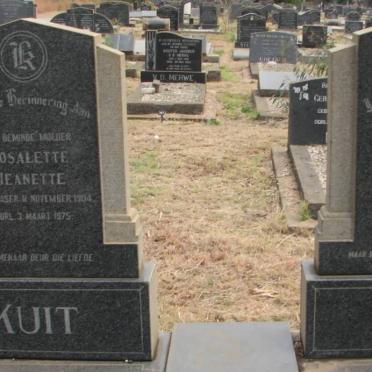 KUIT Geert Hendrik 1885-1963 &amp; Rosalette Jeanette FRASER 1904-1975