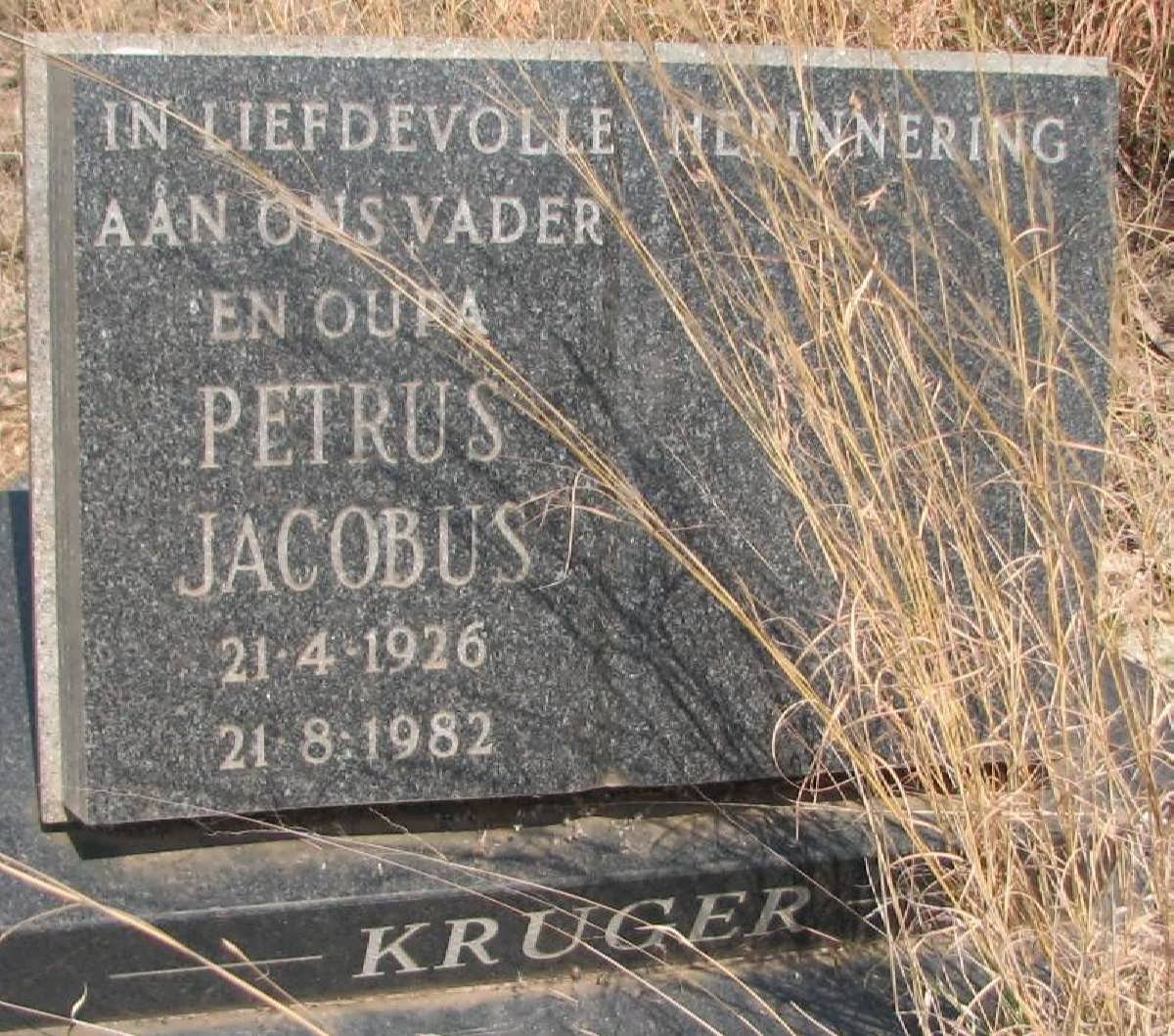 KRUGER Petrus Jacobus 1926-1982