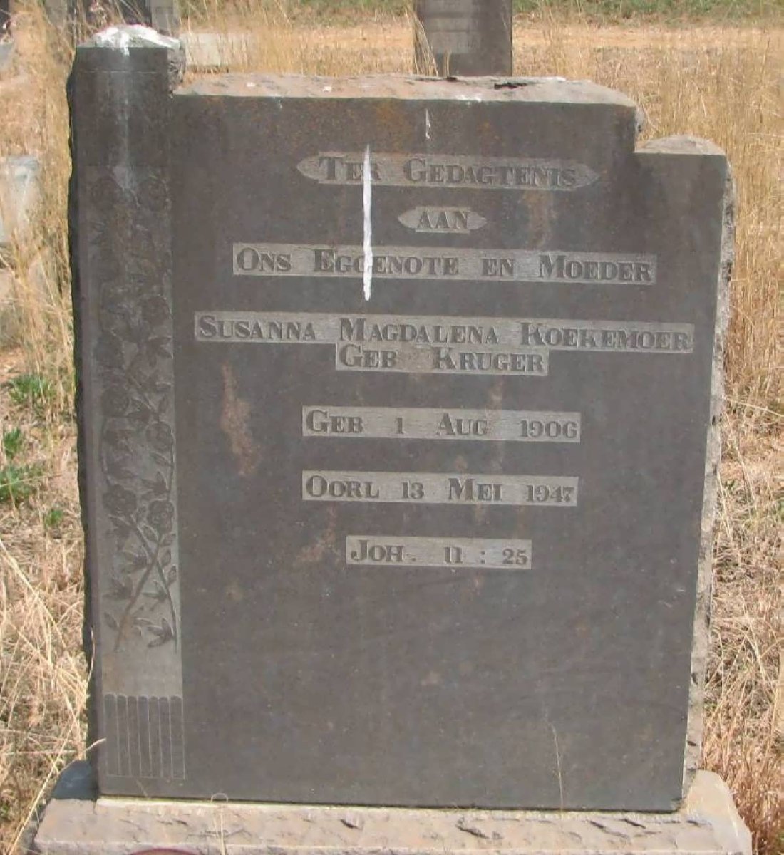 KOEKEMOER Susanna Magdalena nee KRUGER 1906-1947