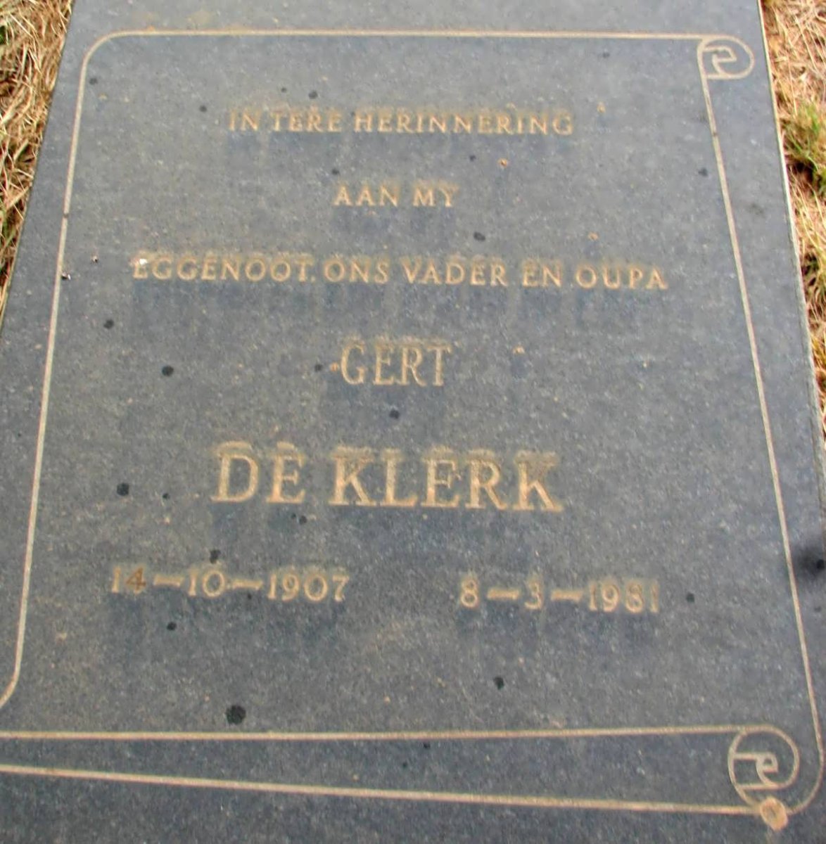 KLERK Gert, de 1907-1981