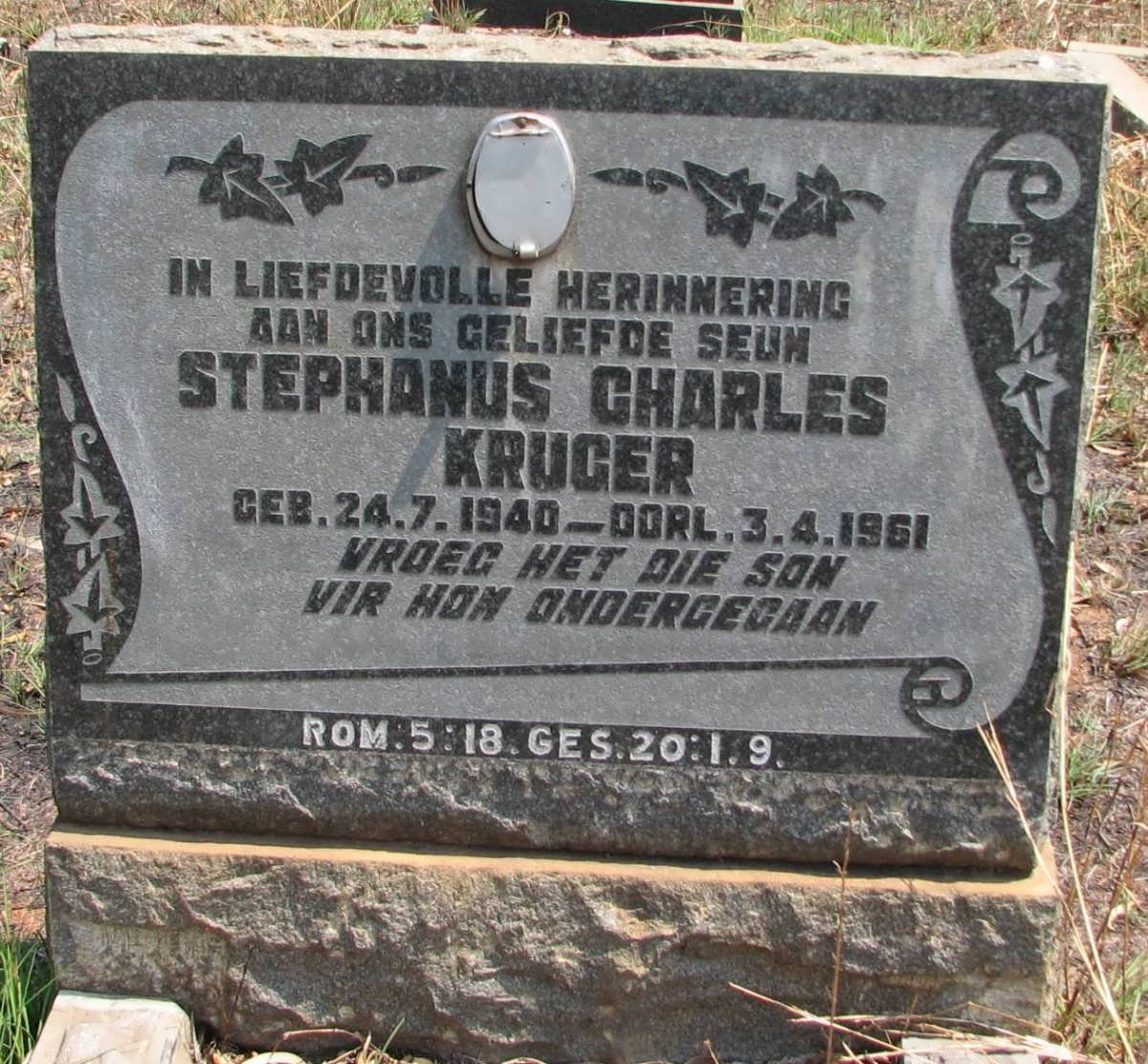 KRUGER Stephanus Charles 1940-1961