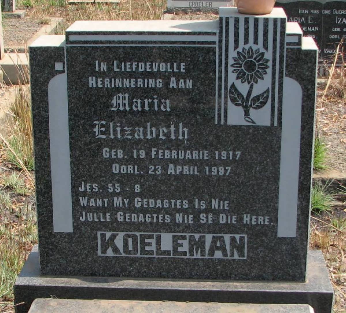 KOELEMAN Maria Elizabeth 1917-1997