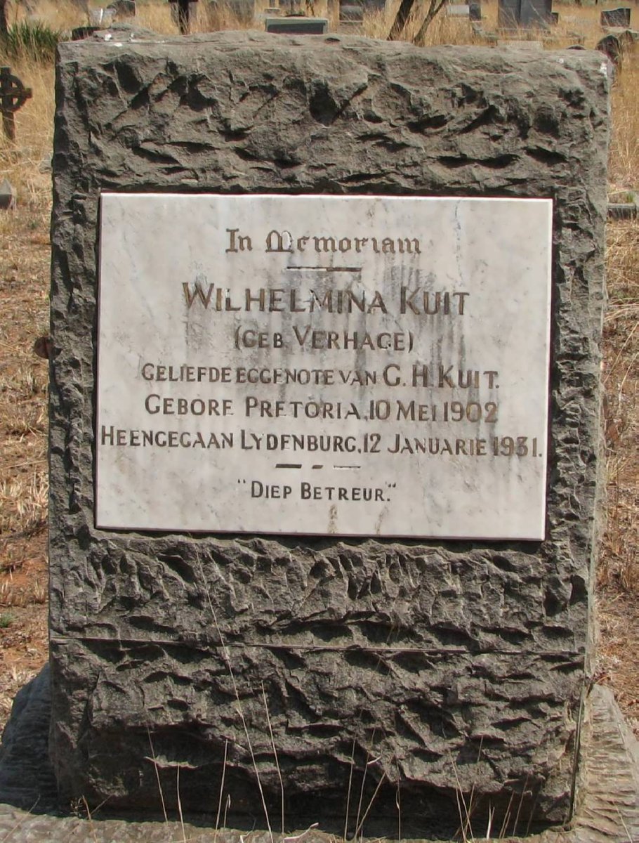 KUIT Wilhelmina nee VERHAGE 1902-1931