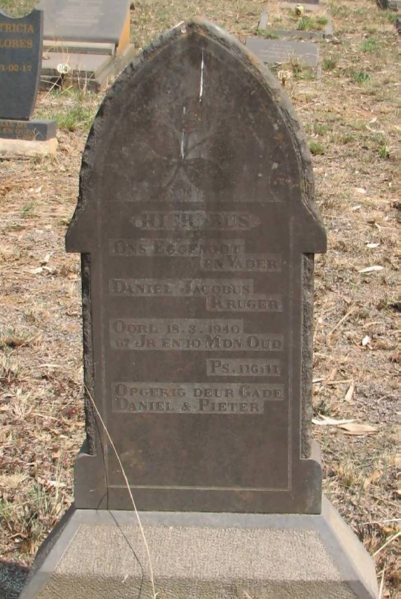 KRUGER Daniel Jacobus -1940