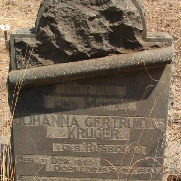 KRUGER Johanna Getruida nee ROSSOUW 1869-1930