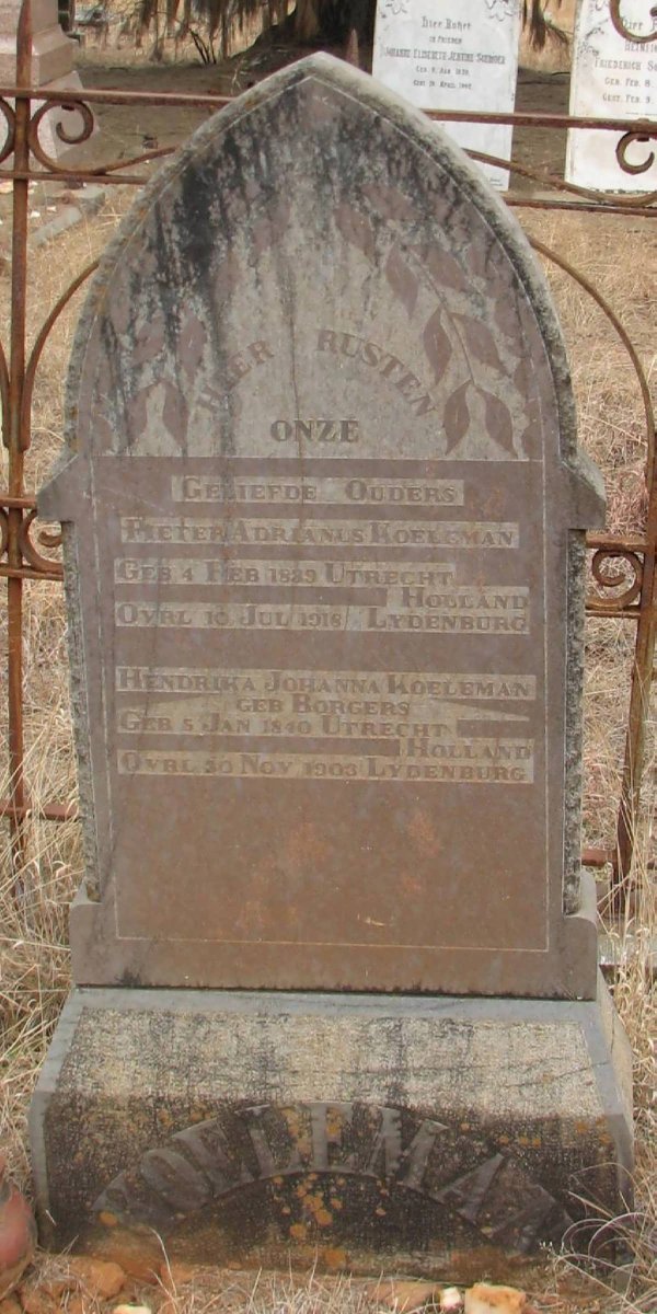 KOELEMAN Pieter Adrianus 1839-1918 &amp; Hendrika Johanna BORGERS 1840-1903