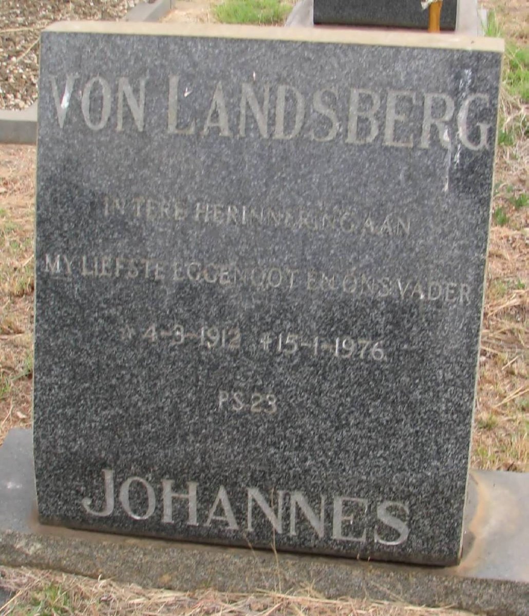 LANDSBERG Johannes, von 1912-1976