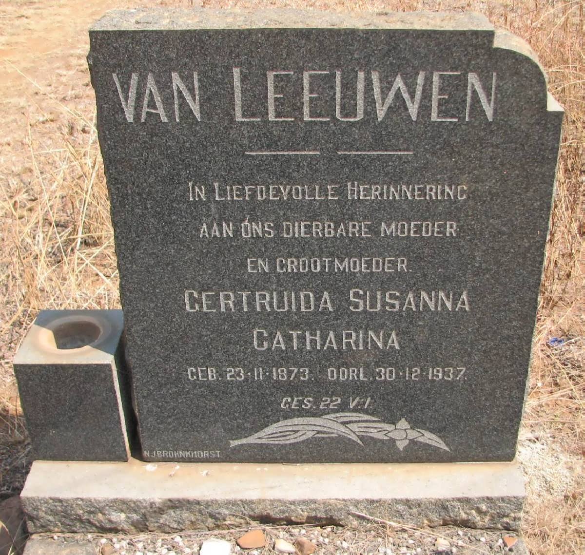LEEUWEN Gertruida Susanna Catharina, van 1873-1937