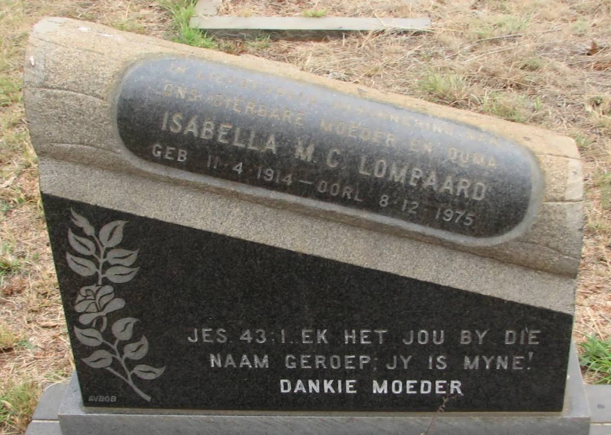LOMBAARD Isabella M.C. 1914-1975