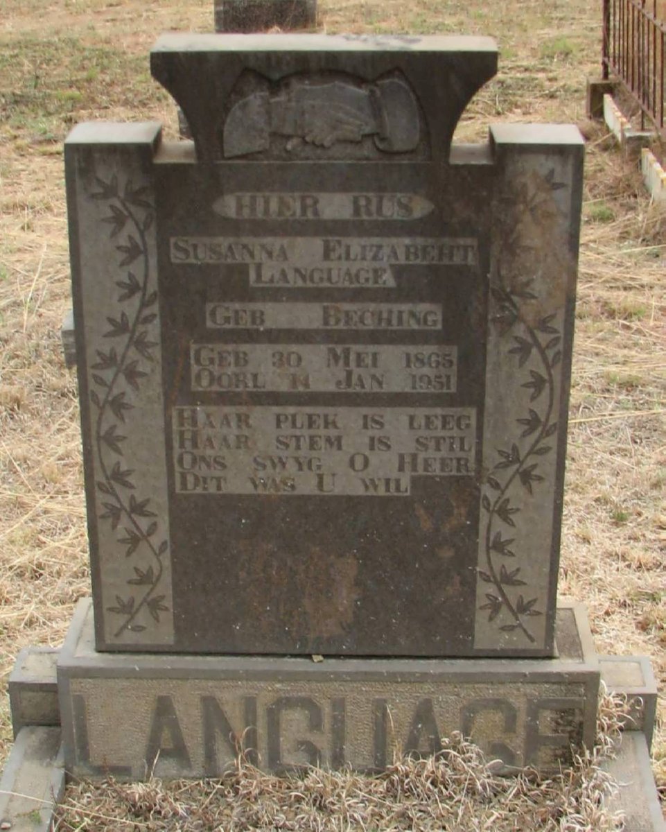 LANGUAGE Susanna Elizabeth nee BECHING 1865-1951