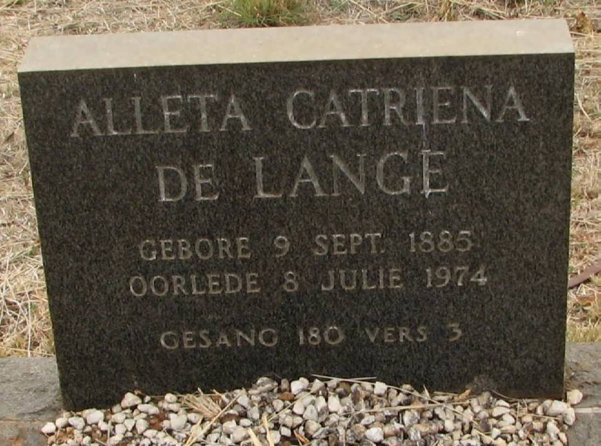 LANGE Alleta Catriena, de 1885-1974