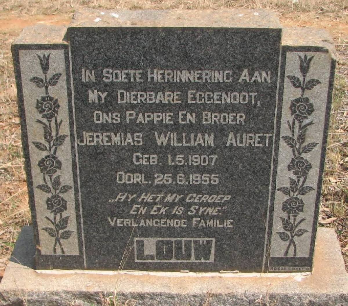 LOUW Jeremias Willem Auret 1907-1955