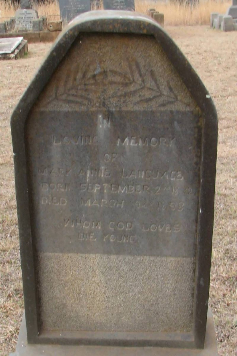 LANGUAGE Mary Annie 1882-1898