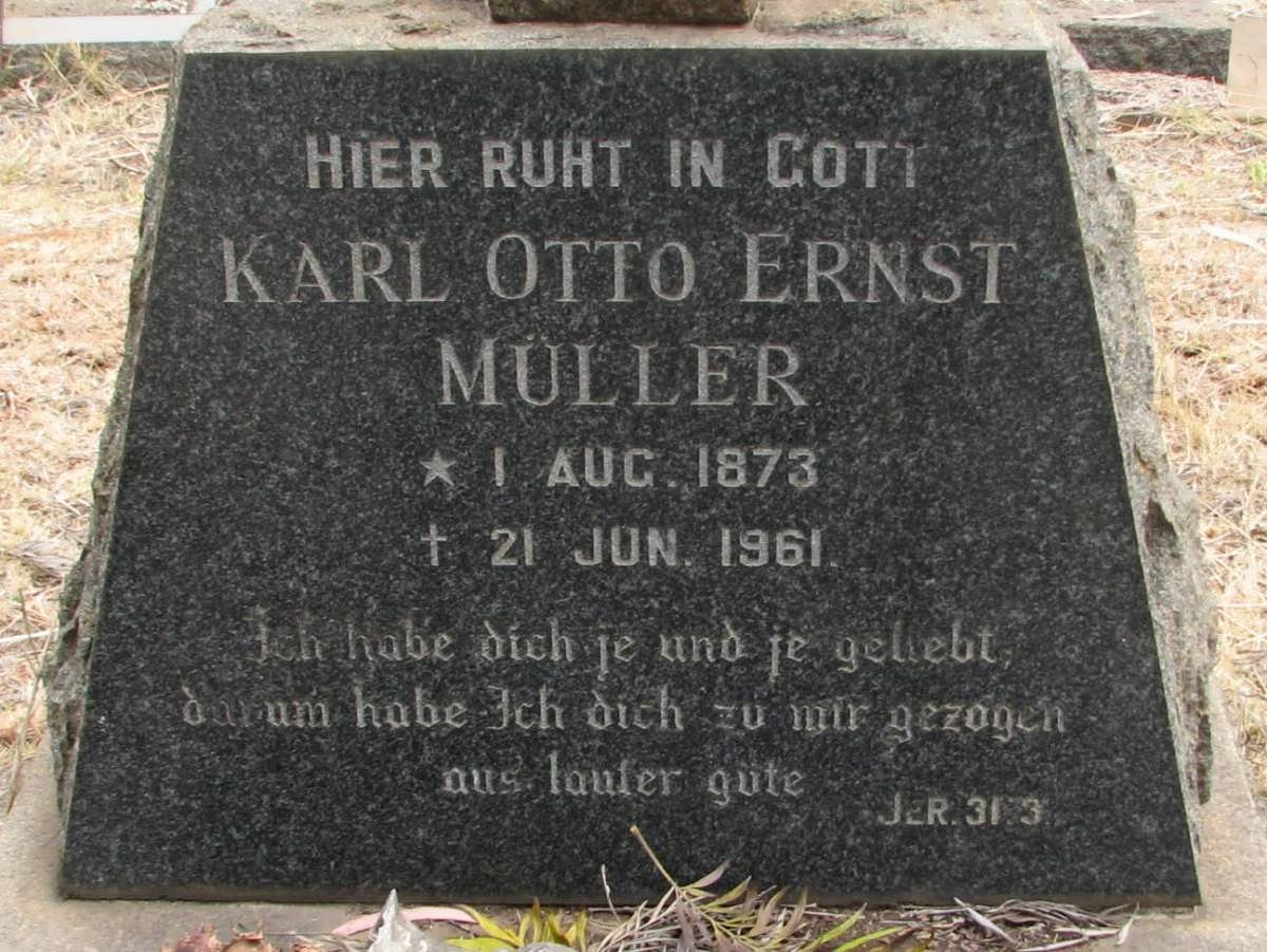 MÜLLER Karl Otto Ernst 1873-1961