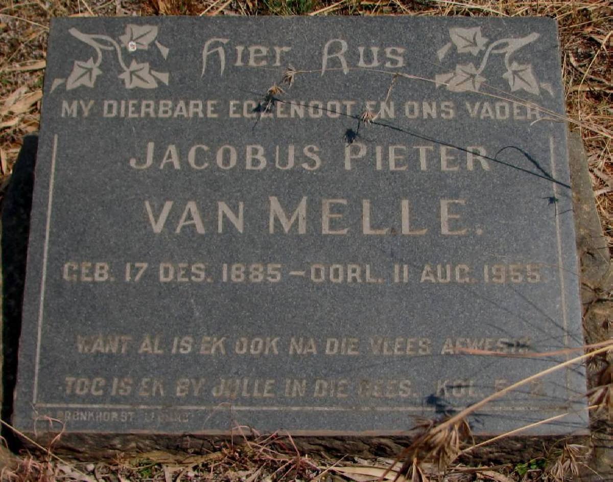 MELLE Jacobus Pieter, van 1885-1955