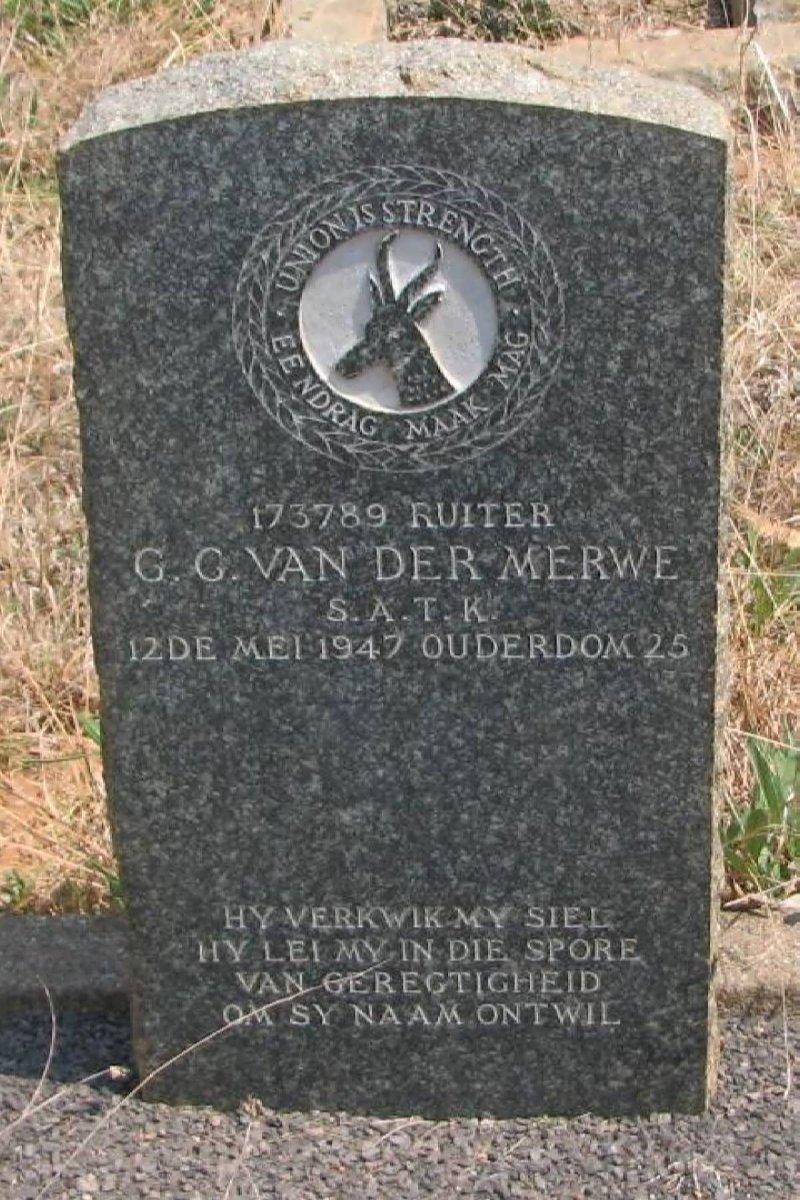 MERWE  G.G., van der  -1947