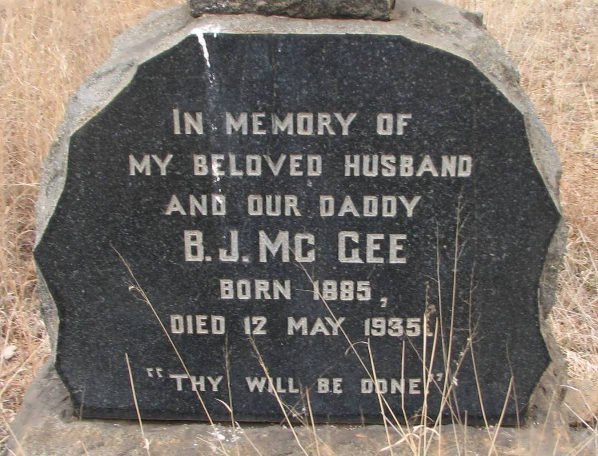 McGEE B.J. 1885-1935