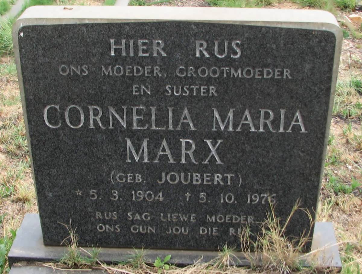 MARX Cornelia Maria nee JOUBERT 1904-1976