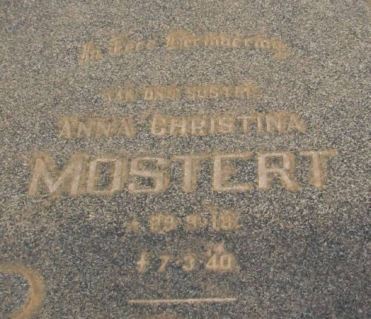 MOSTERT Anna Christina 1918-1940