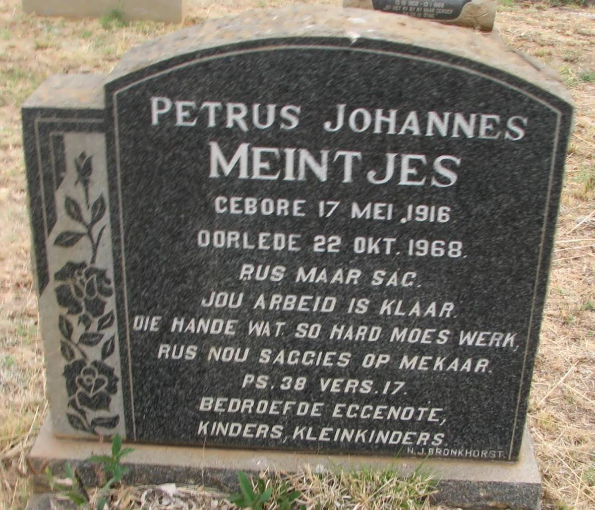 MEINTJES Petrus Johannes 1916-1968