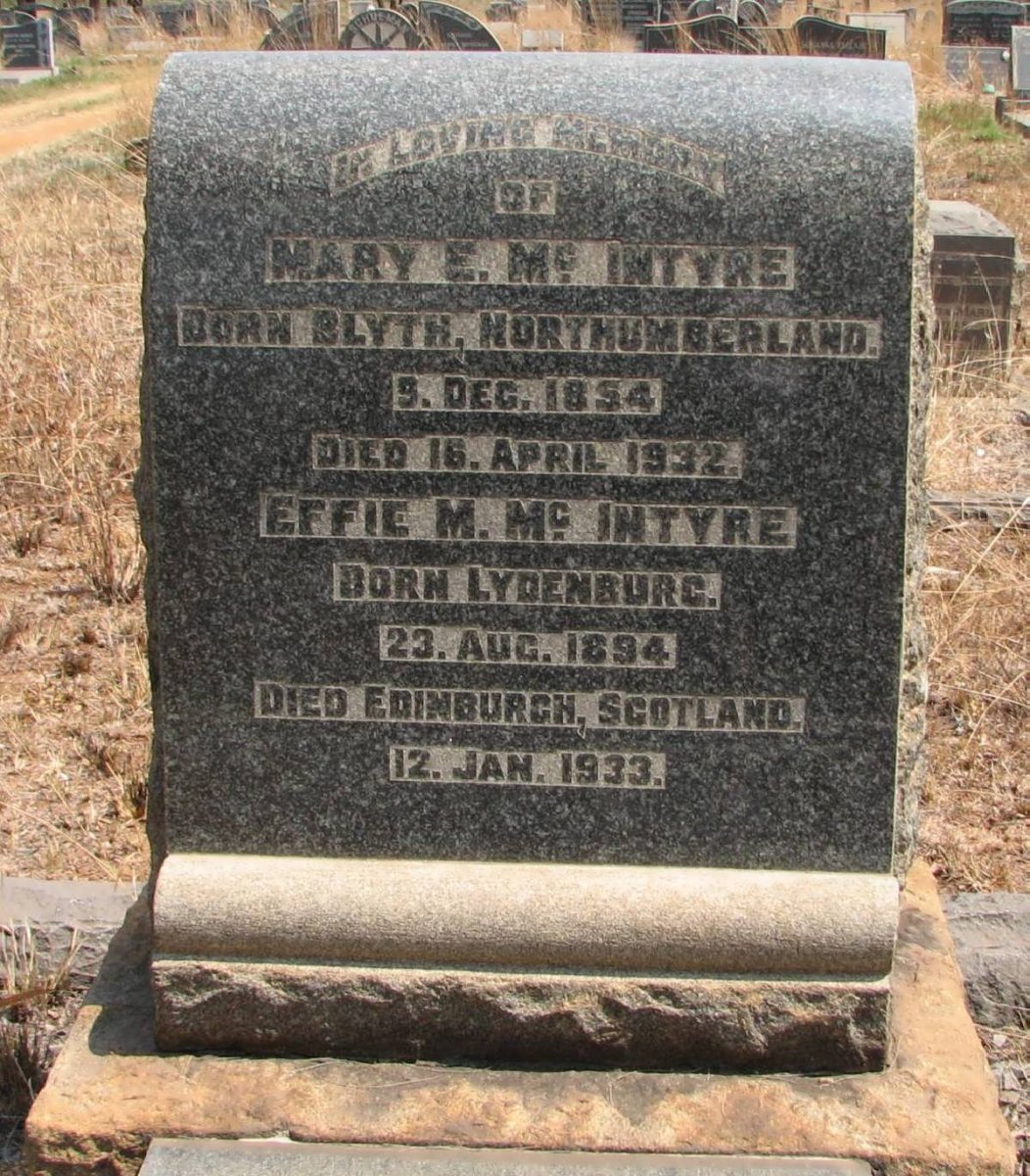 McINTYRE Mary E. 1854-1932 :: McINTYRE Effie M. 1894-1933