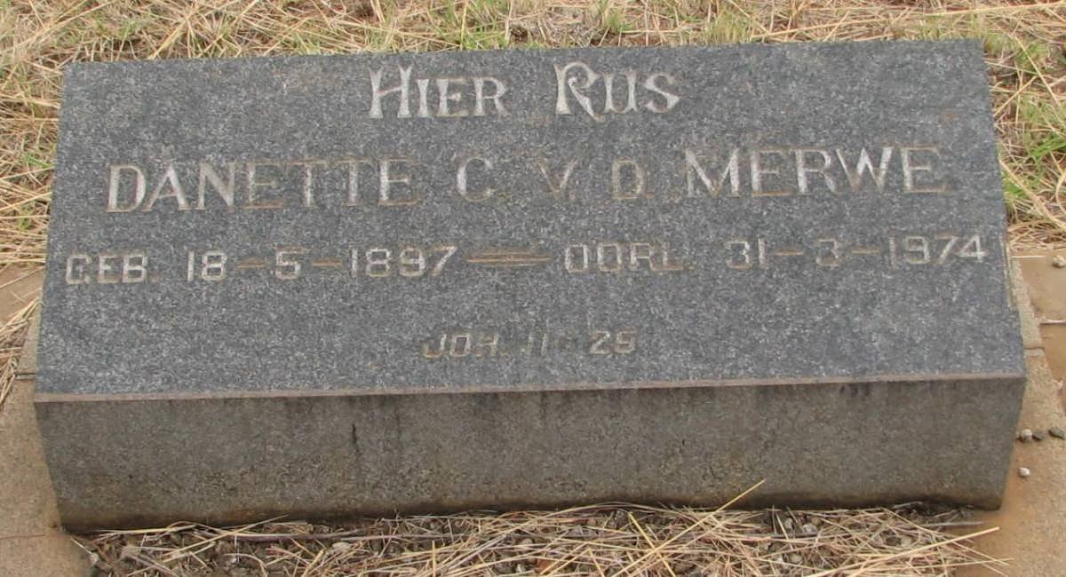 MERWE Danette C., v.d. 1897-1974