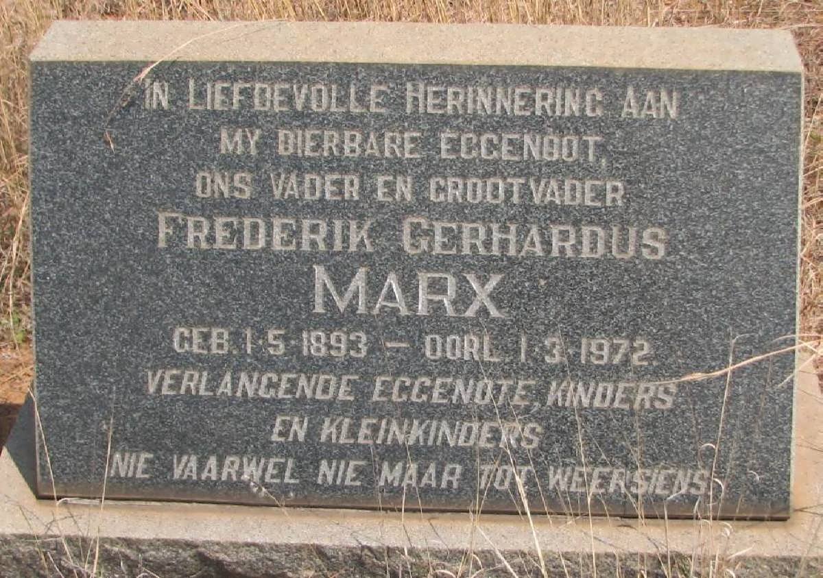MARX Frederik Gerhardus 1893-1972