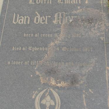 MERWE Edith Lilian, van der 1905-1977