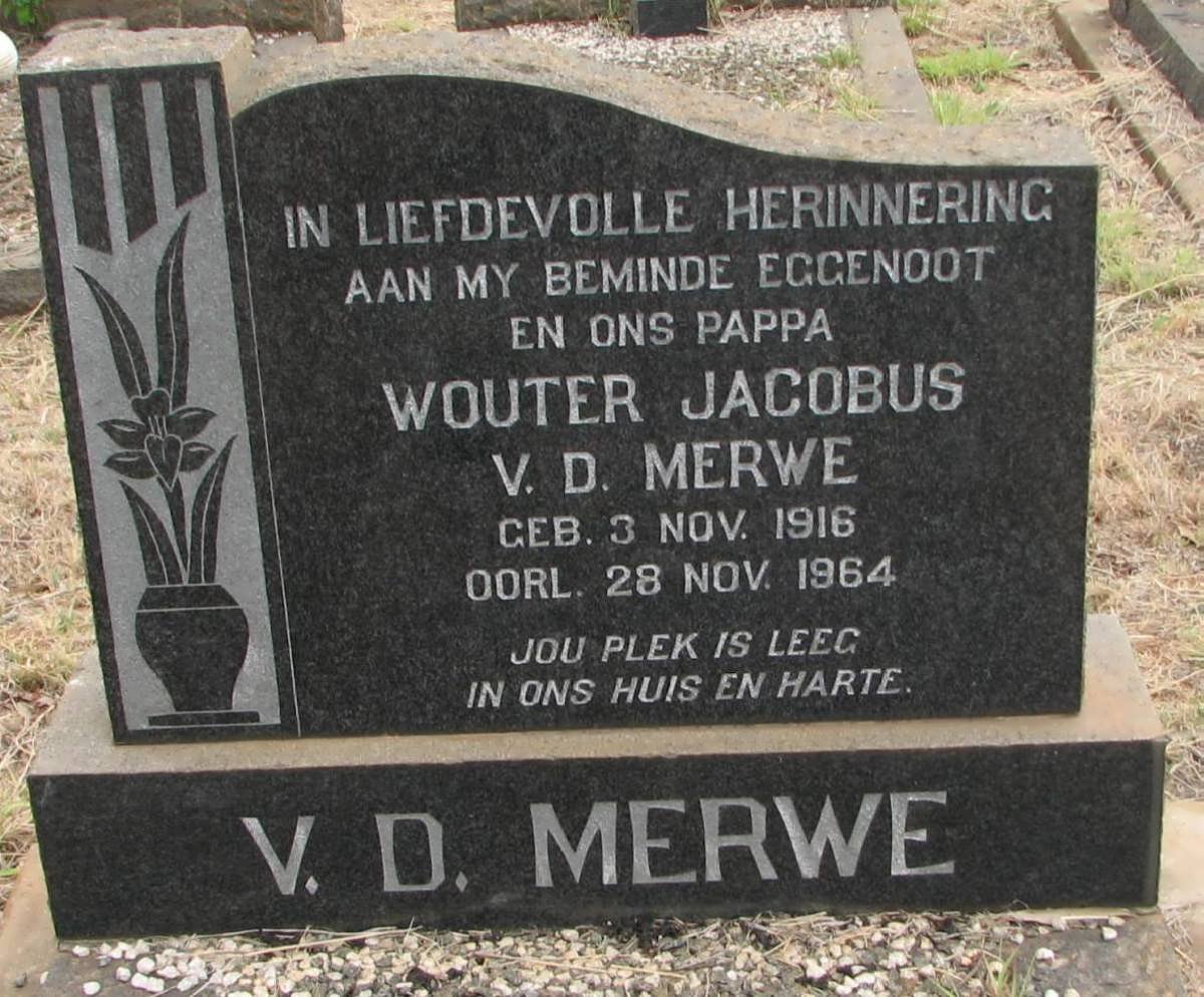MERWE Wouter Jacobus, v.d. 1916-1964