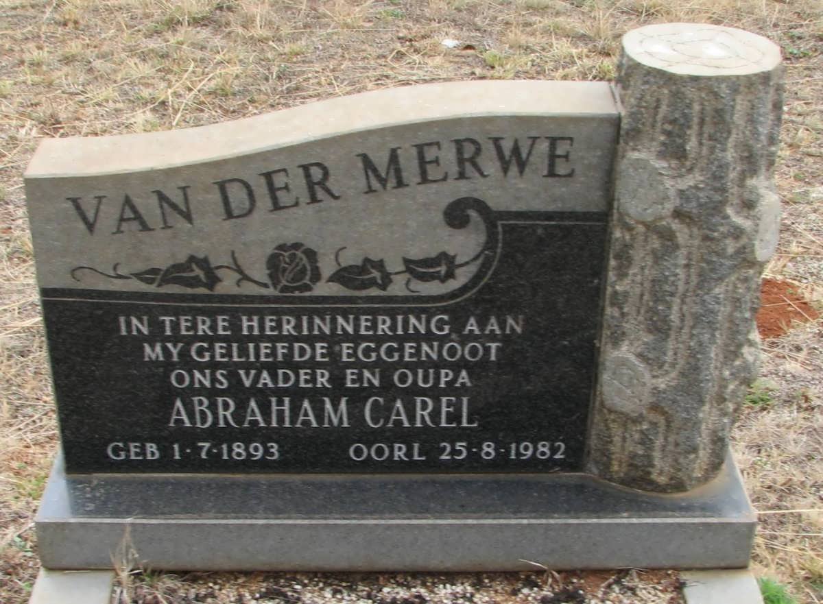 MERWE Abraham Carel, van der 1893-1982