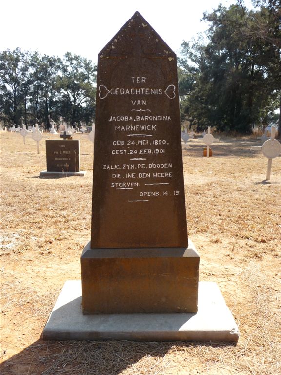 MARNEWICK Jacoba Barondina 1890-1901