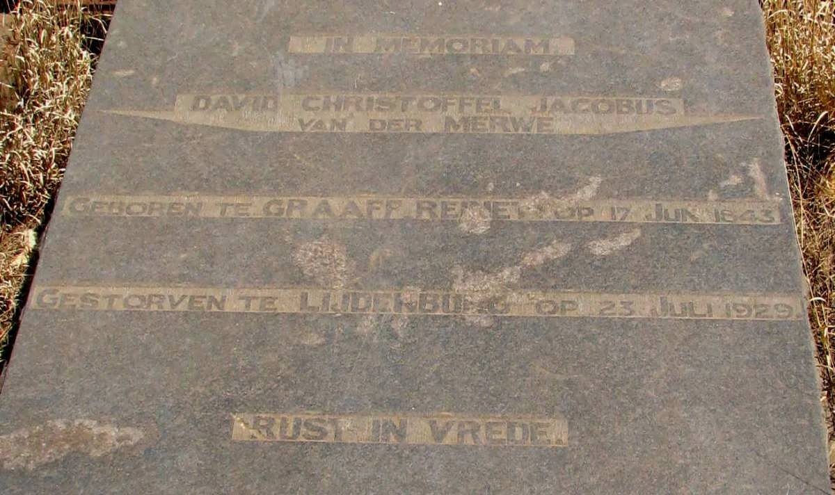 MERWE David Christoffel Jacobus, van der 1843-1929
