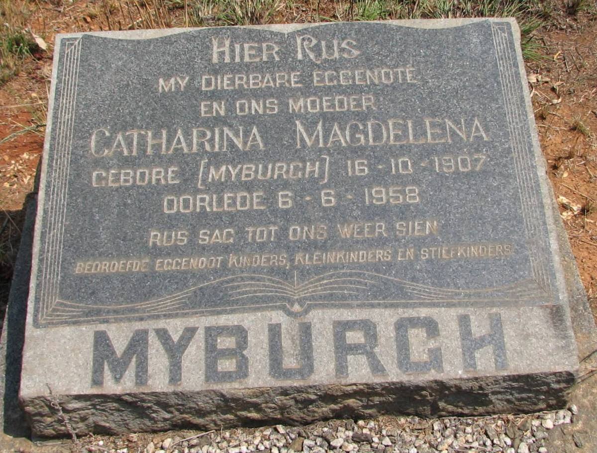 MYBURGH Catharina Magdalena nee MYBURGH 1907-1958