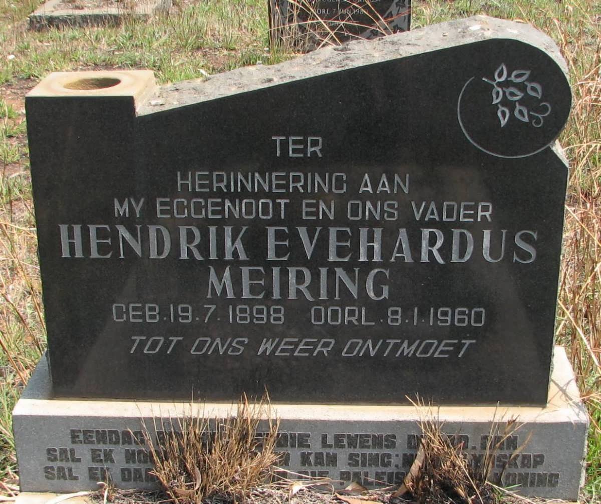 MEIRING Hendrik Evehardus 1898-1960
