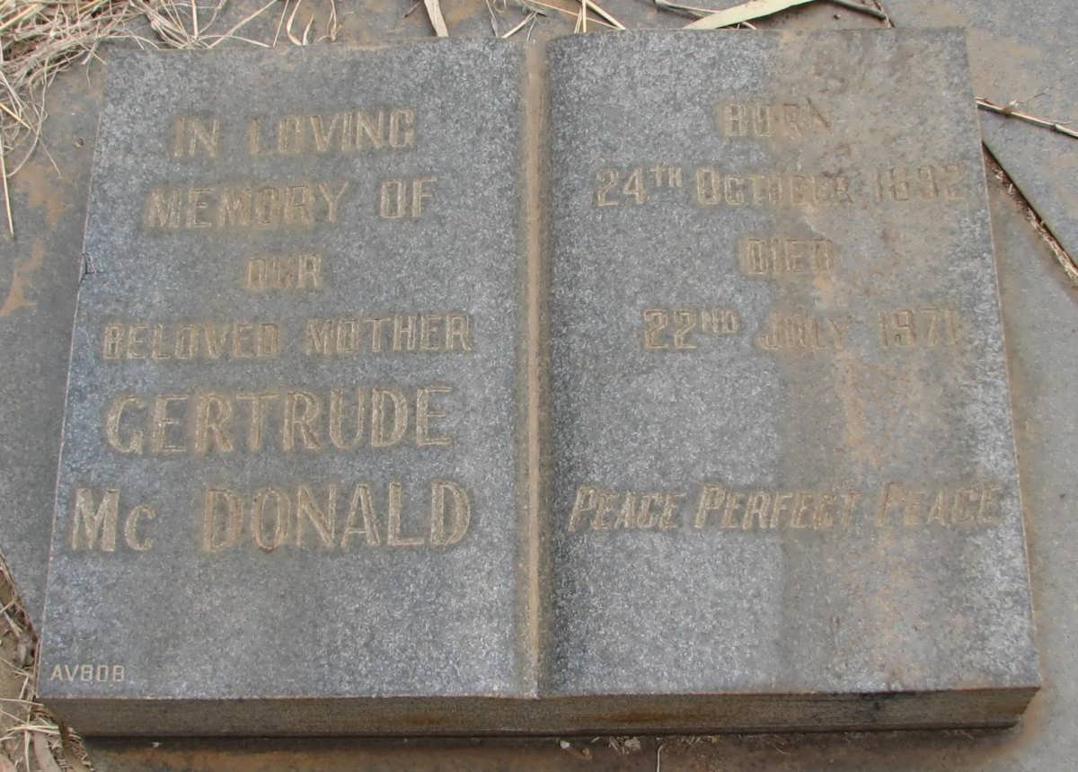 Mc DONALD Gertrude 1892-1971