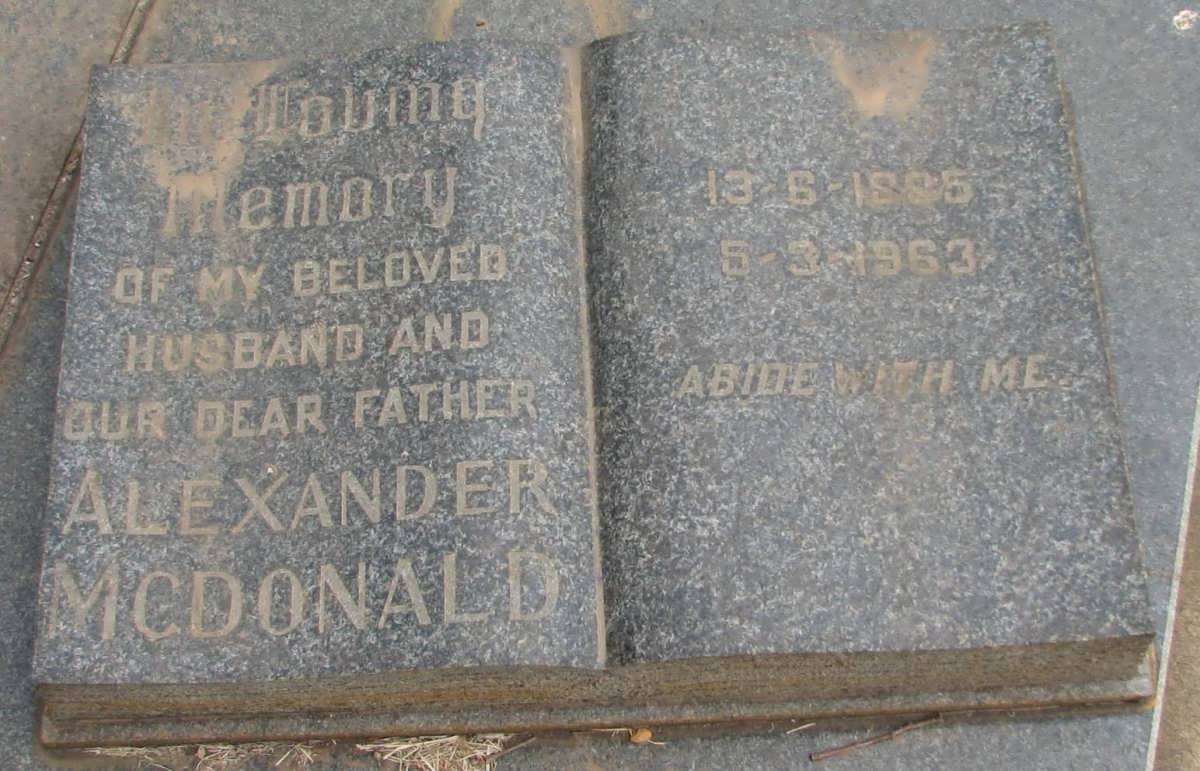 McDONALD Alexander 1885-1963